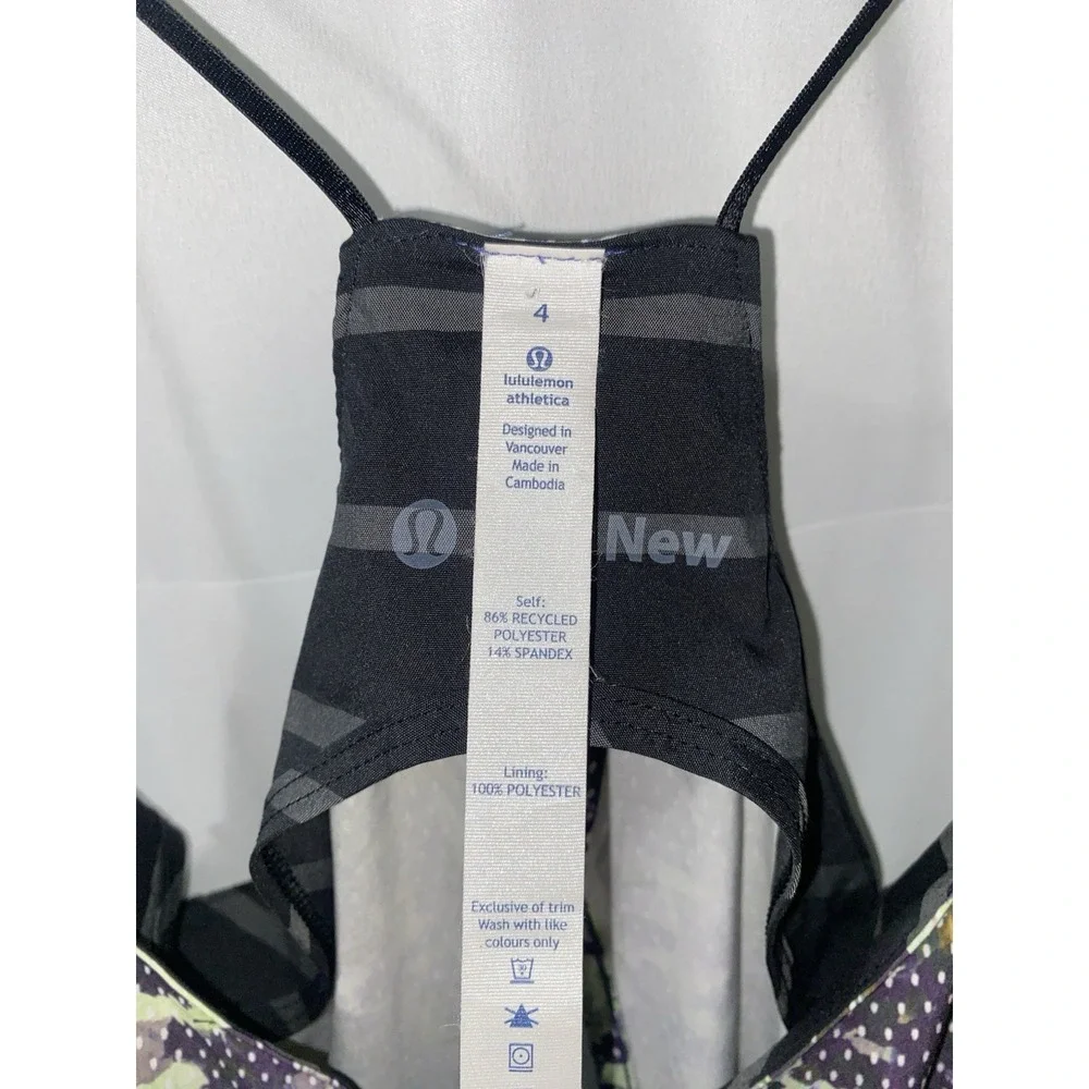 Lululemon City Summer Dress 4 Floral Sport Slip On Racerback‎ Zip Hidden Pockets